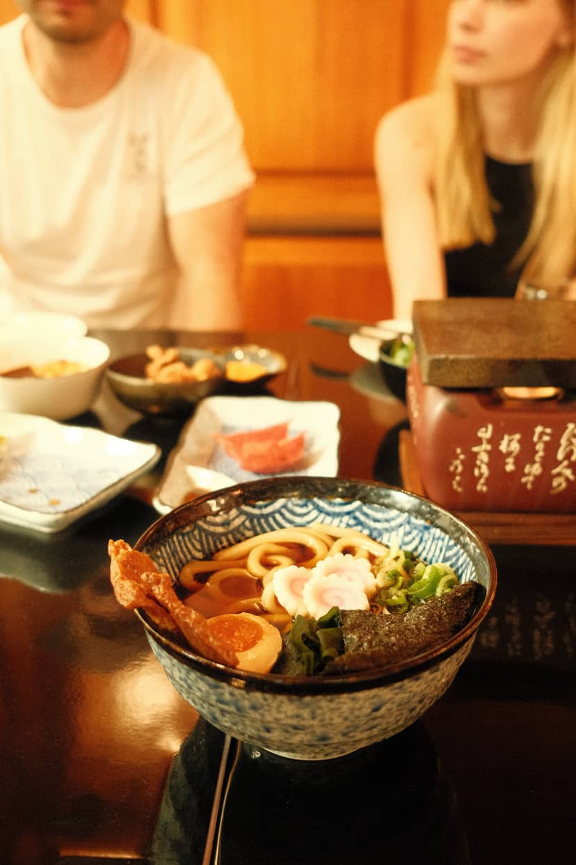 A bowl of ramen with noodles, toppings and broth served at SHOKUDO Izakaya in Zurich.